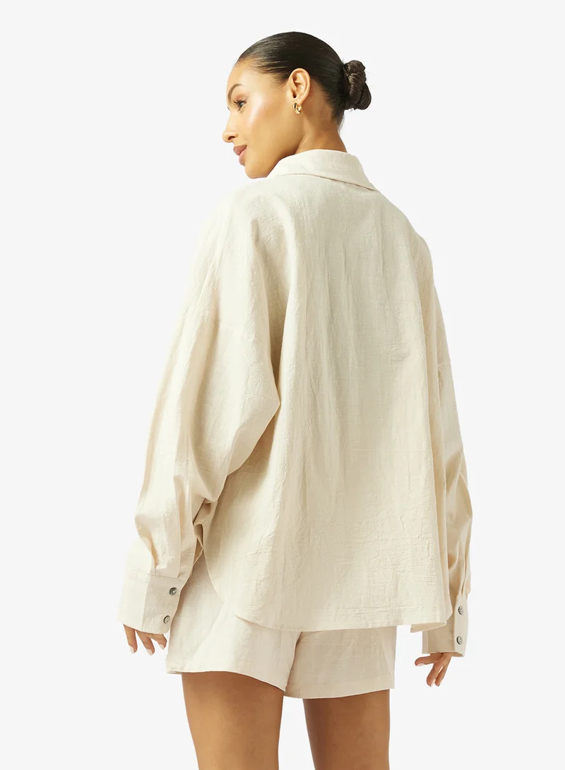 Ginger Button Down Shirt & Short Coord Set